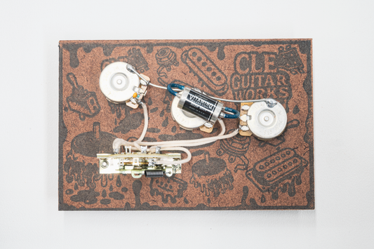 Strat Wiring Harness- VitaminQ SILVER FOIL - handcrafted Premium prewired guitar electronics by CLE Guitar Works