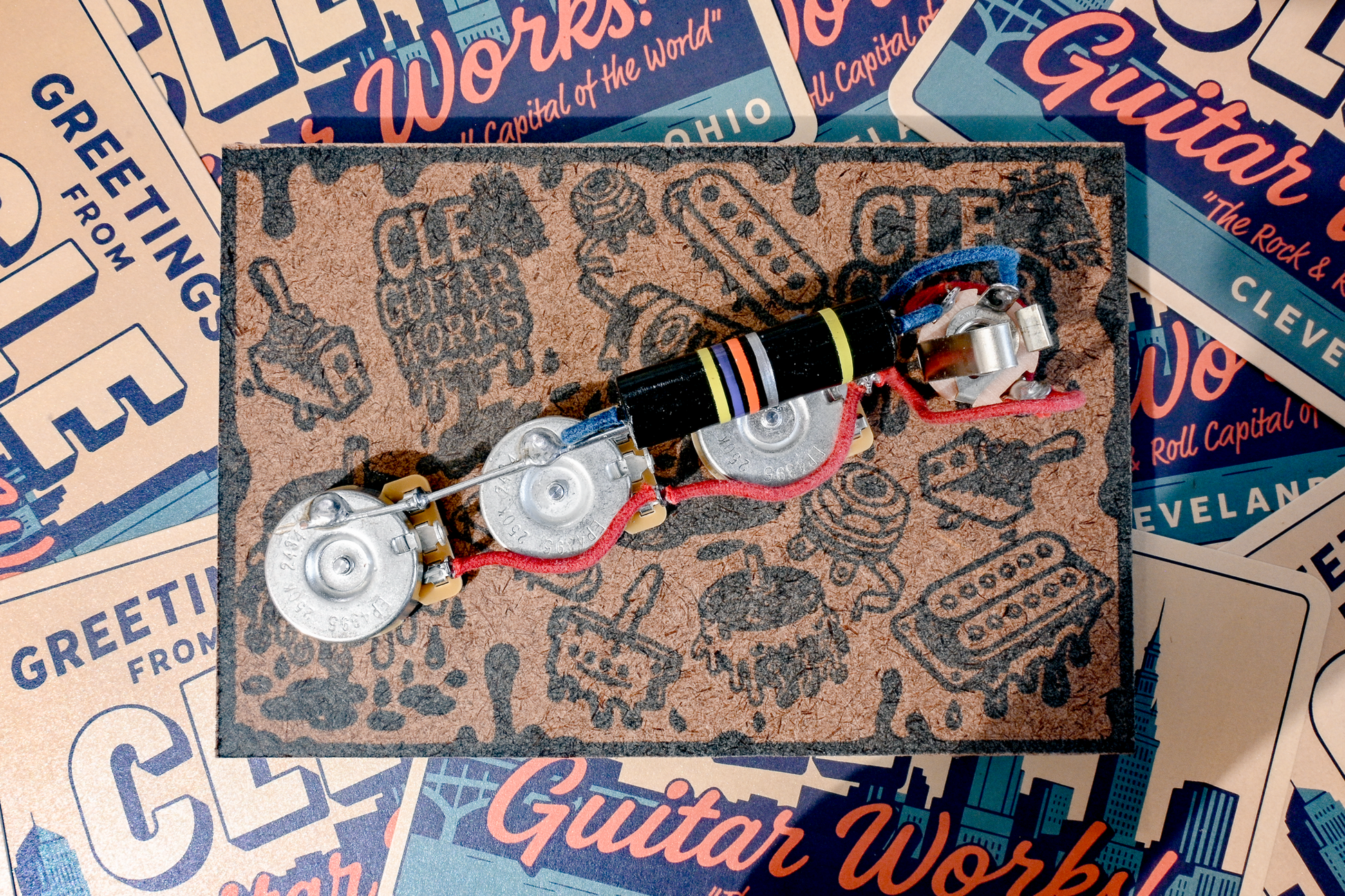 J-Bass Wiring Harness- Bumblebee - handcrafted prewired guitar electronics by CLE Guitar Works