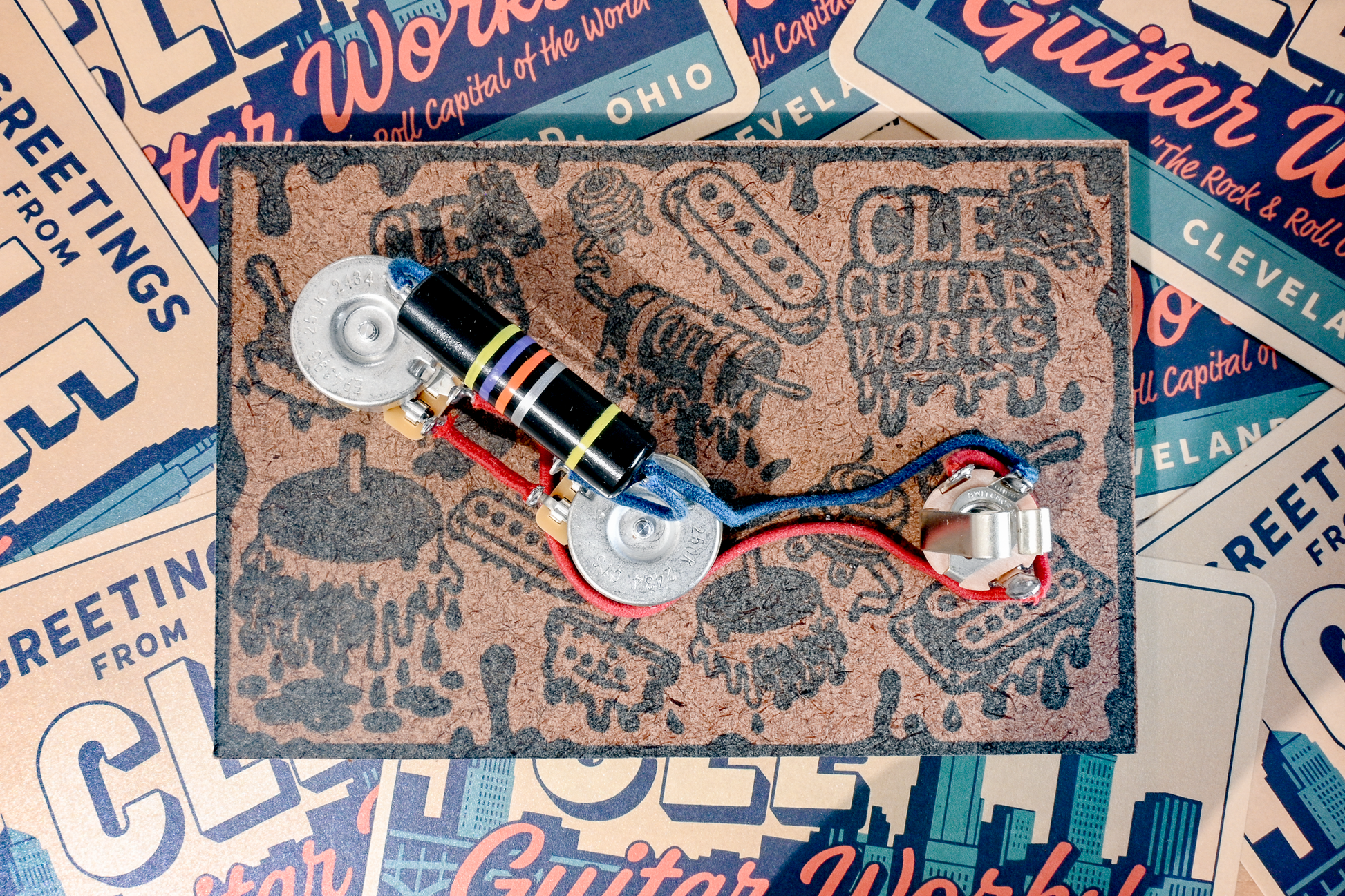 P-Bass Wiring Harness- Bumblebee - handcrafted prewired guitar electronics by CLE Guitar Works