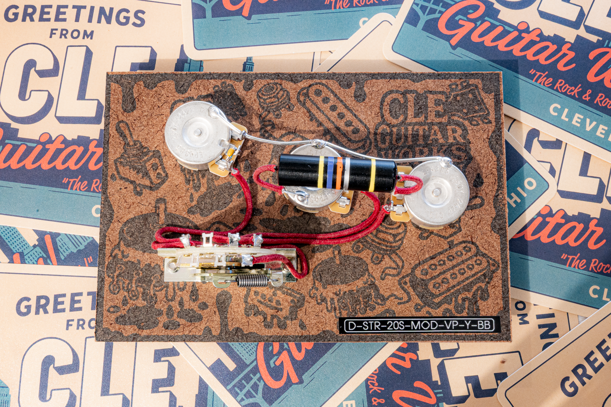 Strat Wiring Harness- Bumblebee - handcrafted prewired guitar electronics by CLE Guitar Works