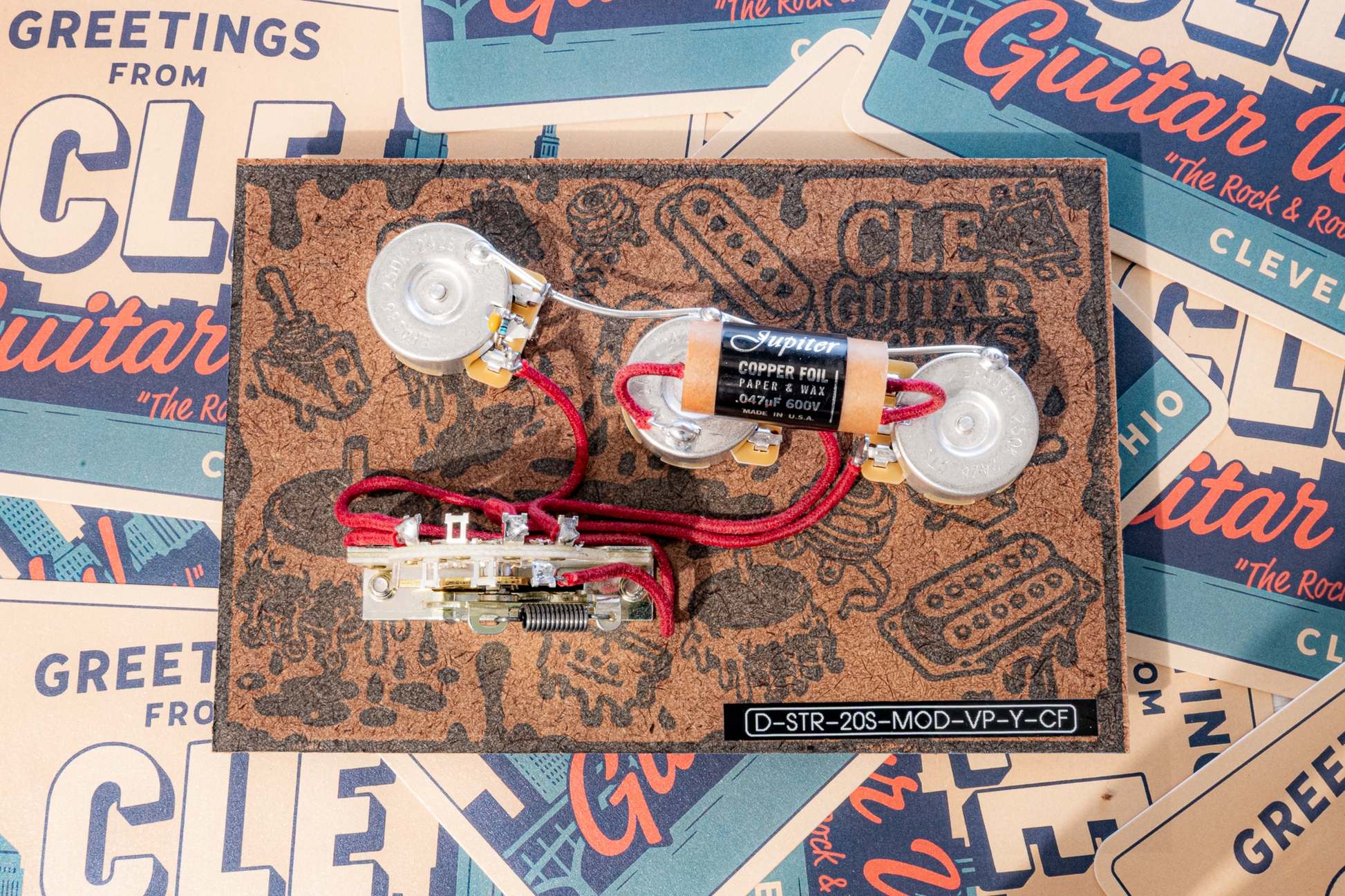 Strat Wiring Harness- Copper Foil - handcrafted prewired guitar electronics by CLE Guitar Works