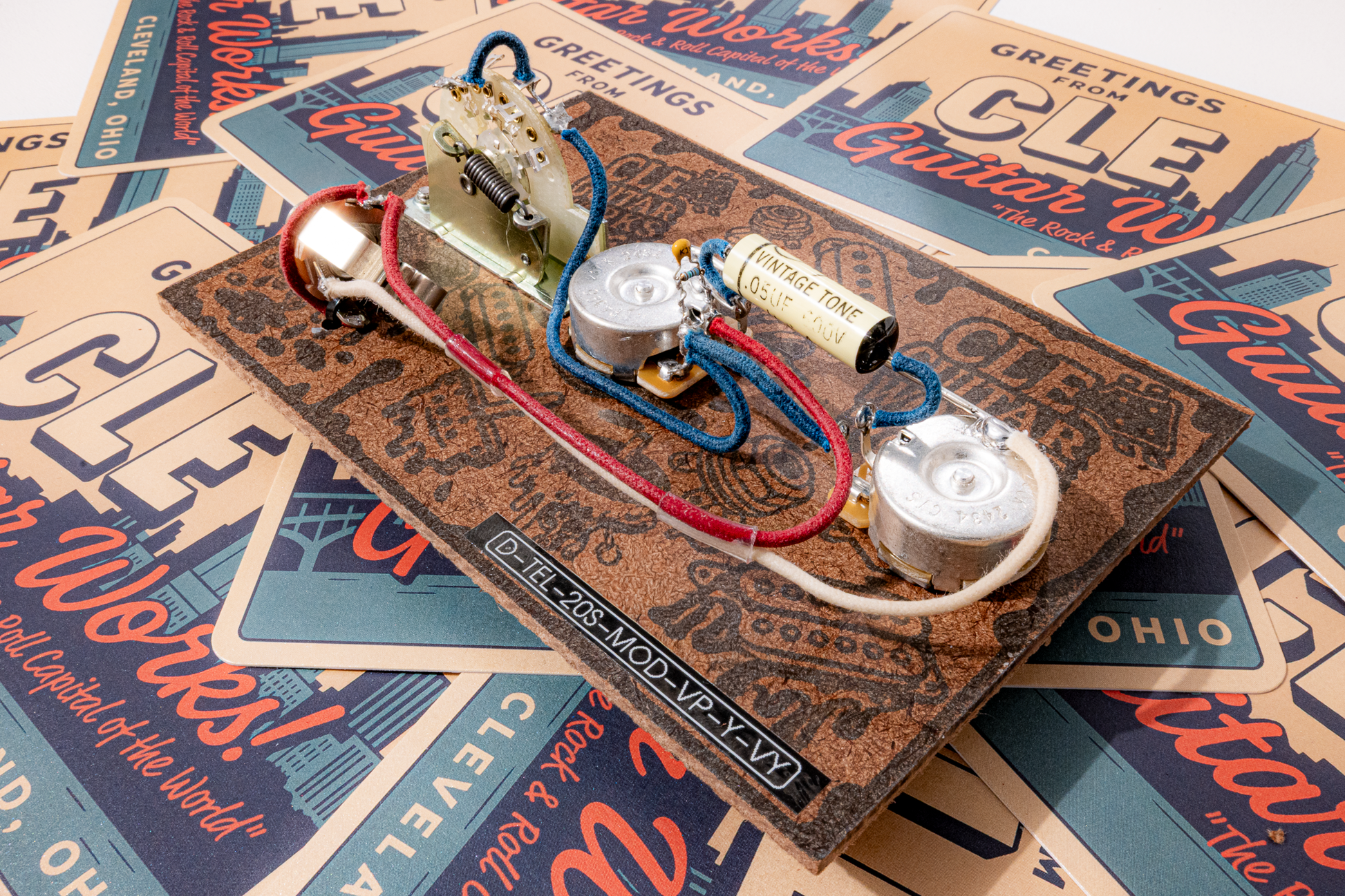 Telecaster Wiring Harness- Vintage Yellow - handcrafted prewired guitar electronics by CLE Guitar Works