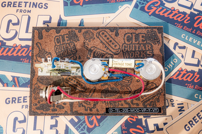 Telecaster Wiring Harness- Vintage Yellow - handcrafted prewired guitar electronics by CLE Guitar Works