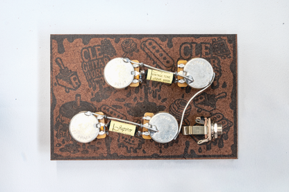 Les Paul Wiring Harness- Vintage Yellow - handcrafted prewired guitar electronics by CLE Guitar Works