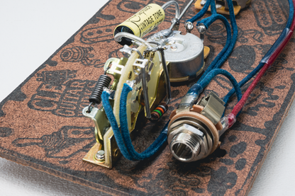 Nocaster" Blend Wiring Harness- Vintage Yellow - handcrafted prewired guitar electronics by CLE Guitar Works
