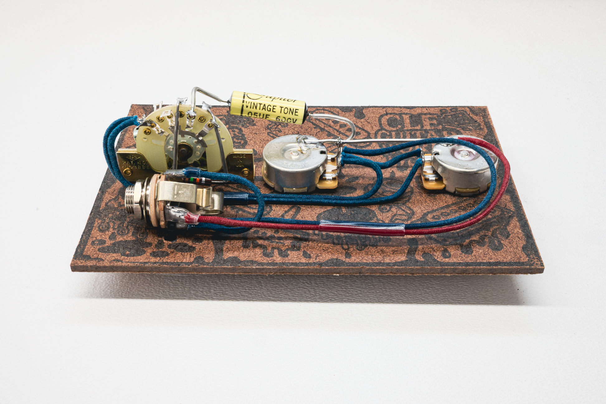 Nocaster" Blend Wiring Harness- Vintage Yellow - handcrafted prewired guitar electronics by CLE Guitar Works