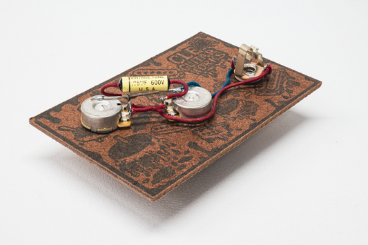 P-Bass Wiring Harness- Vintage Yellow - handcrafted prewired guitar electronics by CLE Guitar Works