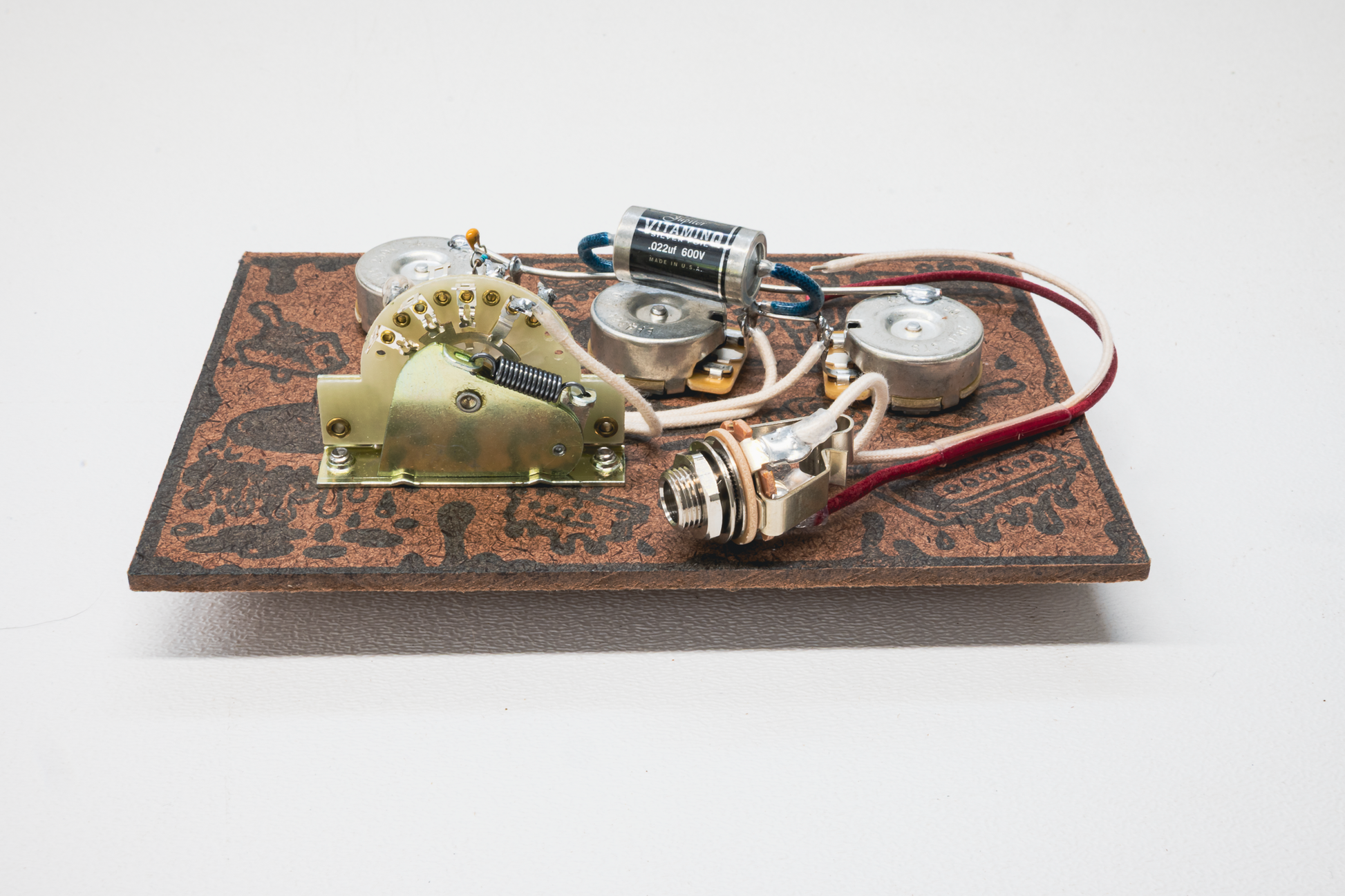 Strat Wiring Harness- VitaminQ SILVER FOIL - handcrafted Premium prewired guitar electronics by CLE Guitar Works