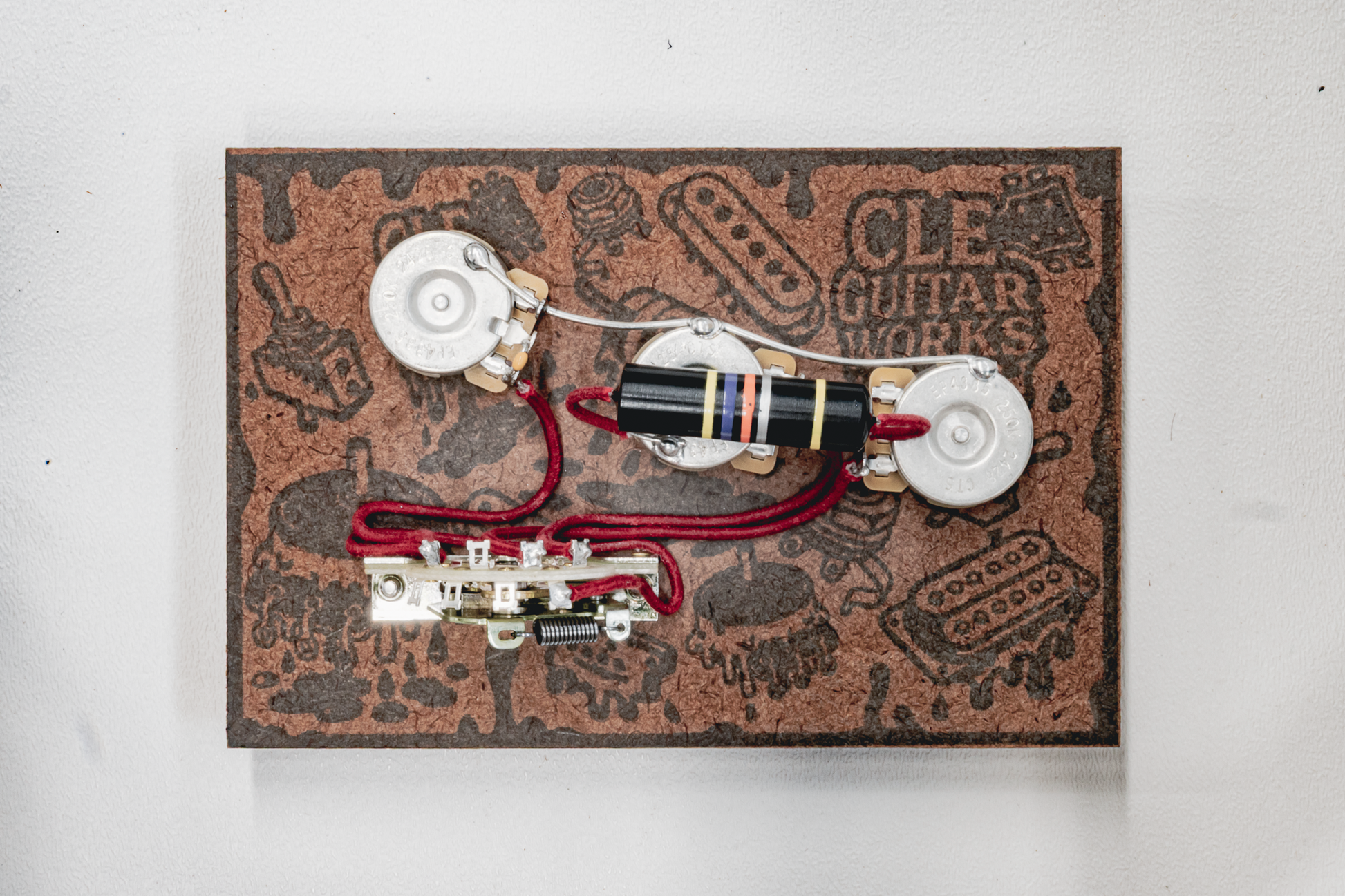 Strat Wiring Harness- Bumblebee - handcrafted prewired guitar electronics by CLE Guitar Works