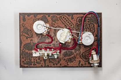 Strat Wiring Harness- Vintage Yellow - handcrafted prewired guitar electronics by CLE Guitar Works