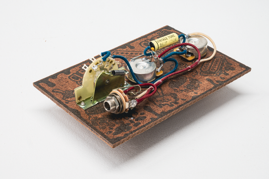 Telecaster Wiring Harness- Vintage Yellow - handcrafted prewired guitar electronics by CLE Guitar Works