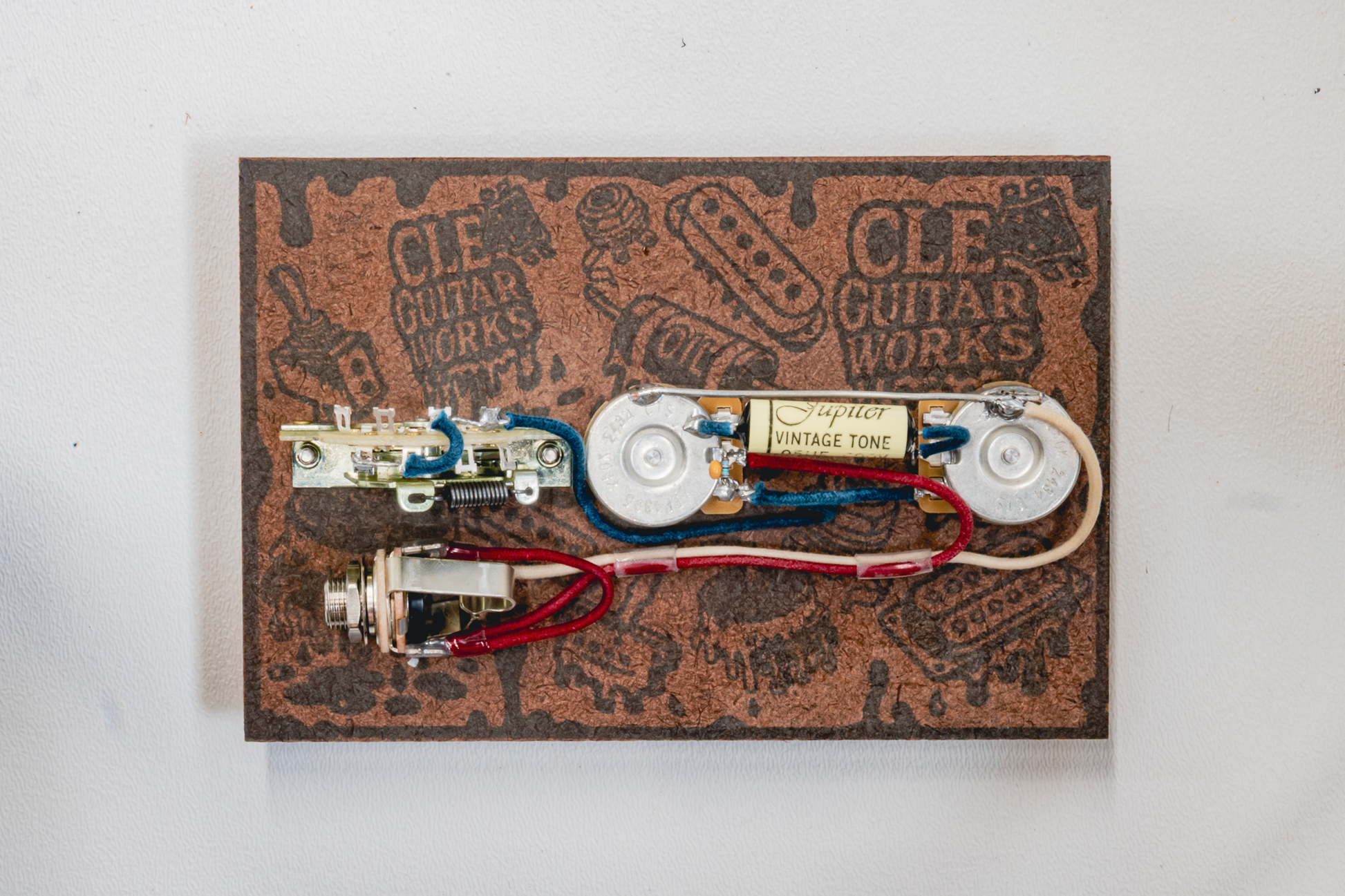 Telecaster Wiring Harness- Vintage Yellow - handcrafted prewired guitar electronics by CLE Guitar Works
